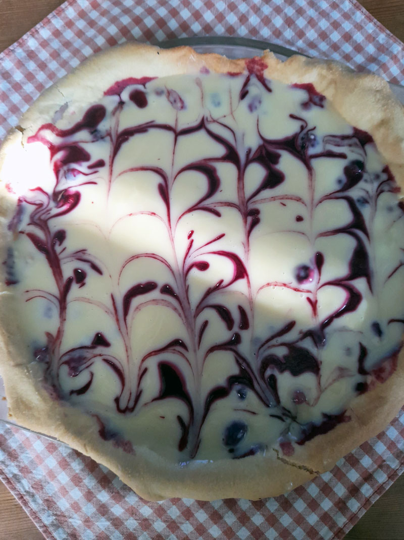 freshly baked bakewell tart