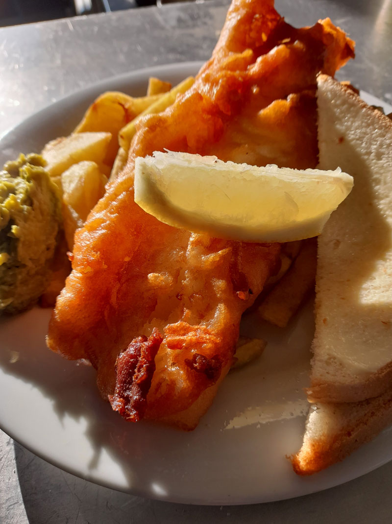 home cooked fish and chips