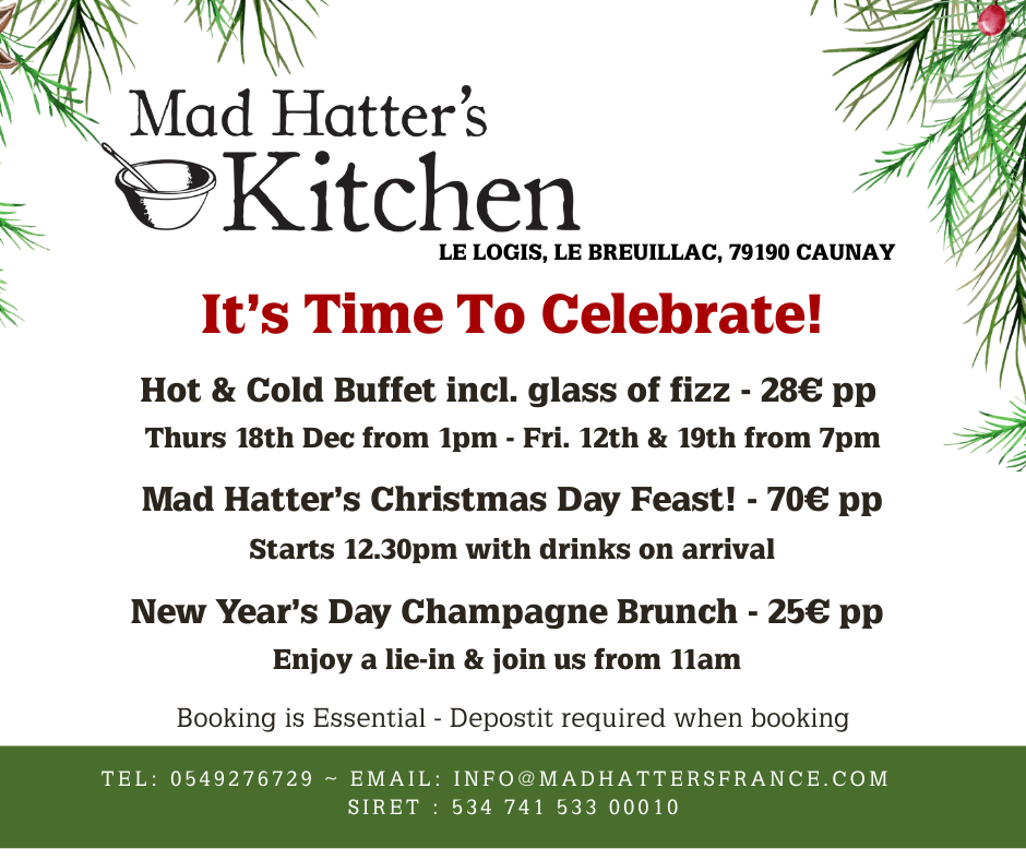celebrate with Mad Hatters Kitchen in Caunay, France